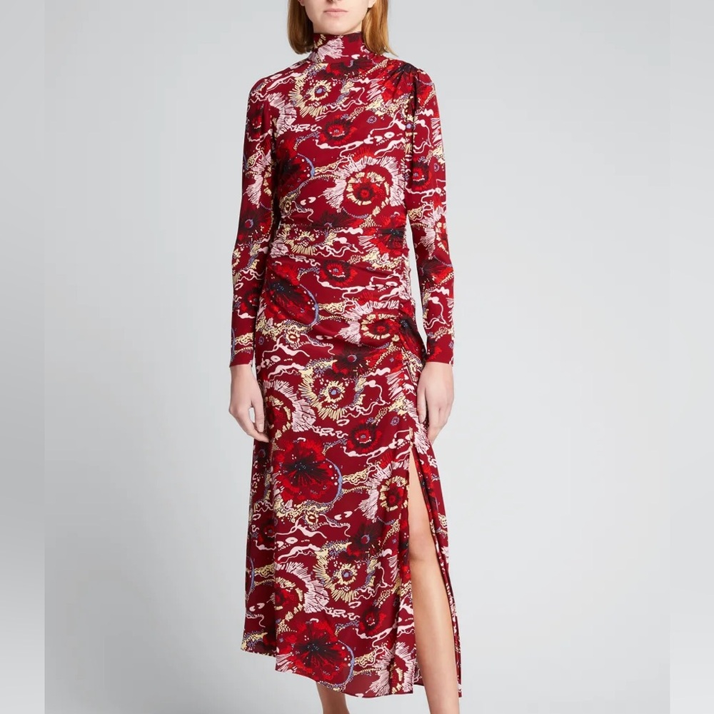 A.L.C. Red and White Floral Long Sleeve Dress